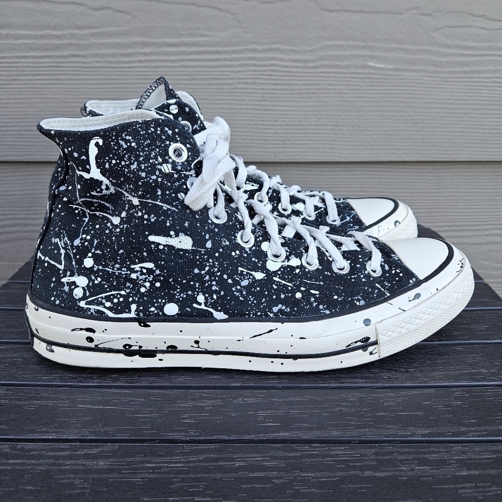 Converse Chuck 70 High Archive Paint Splatter x Black White 8.5 -10.5 Hi A01171C